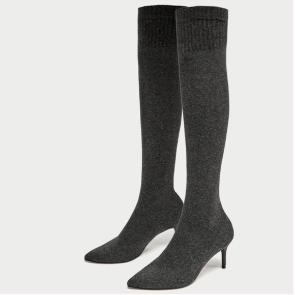 Zara Shoes Zara Over The Knee Sock Boots Poshmark